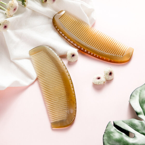 Yak Horn Comb Scalp Massage Tool Tooth Orescent - Image 4