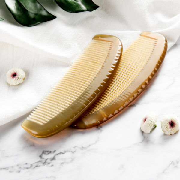 Yak Horn Comb Scalp Massage Tool Tooth Orescent - Image 3