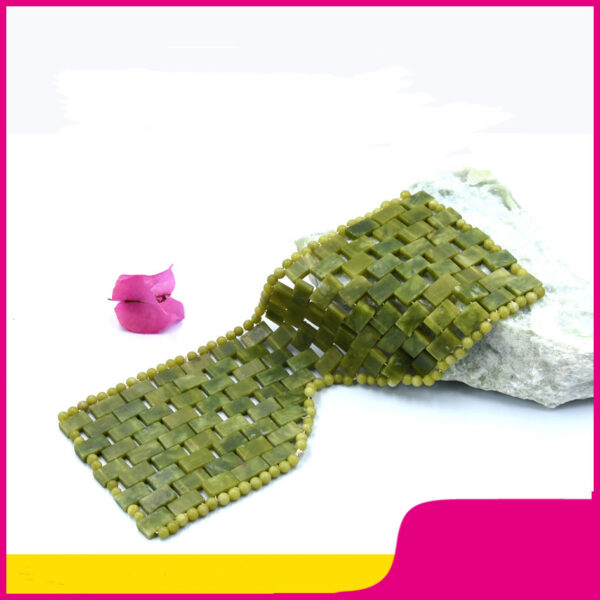 Green Jade Bead Eye Mask – Cooling & Relaxing Ritual - Image 3