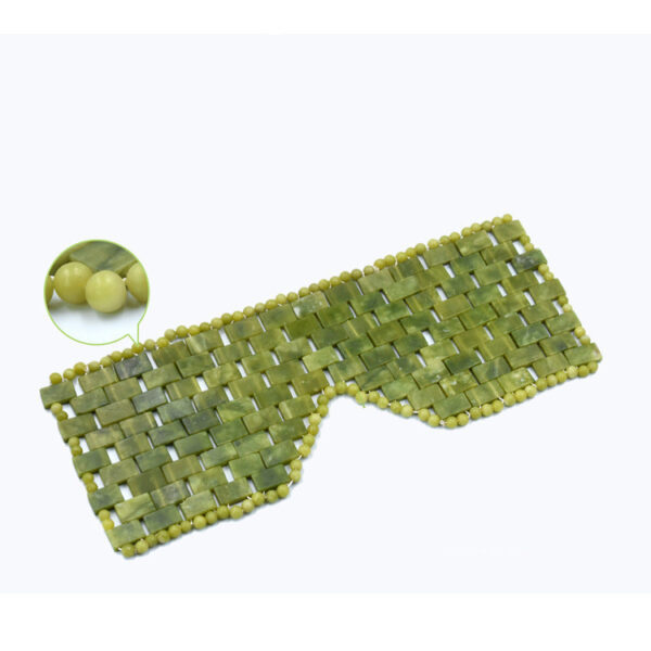 Green Jade Bead Eye Mask – Cooling & Relaxing Ritual - Image 2